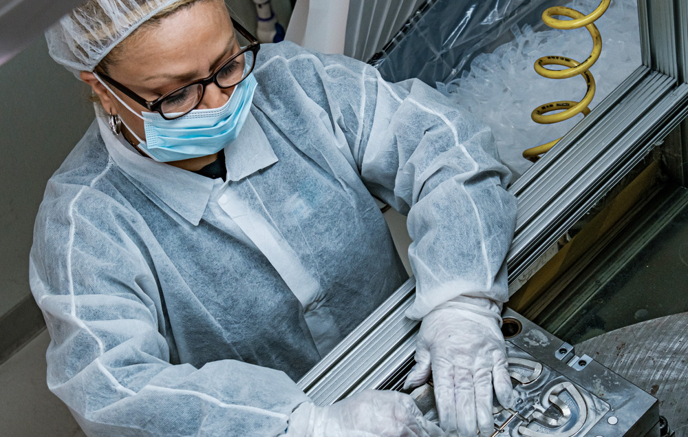 Jackie Mouthguard Clean Room Overhead-2-1 Jackie Mouthguard Clean Room Overhead-2-1